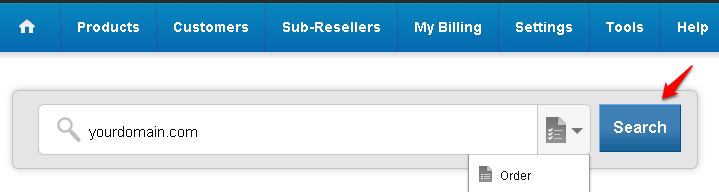 Navigation in the Server Management Panel to View Order Information